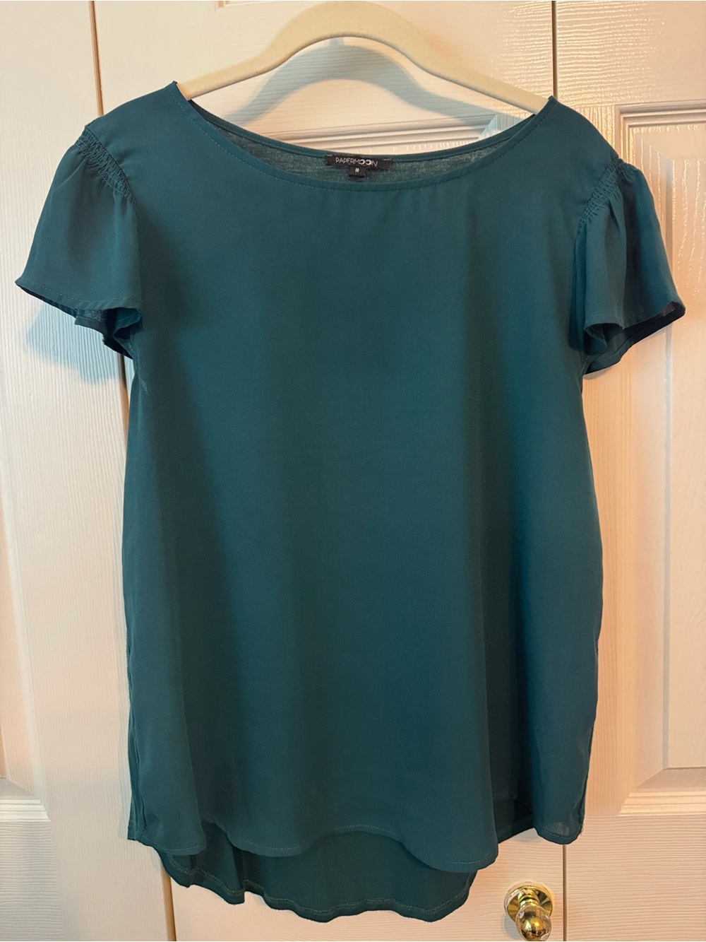 Papermoon | Flutter Sleeve Blouse, Mixed Materials